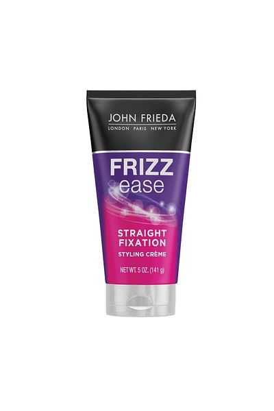 John Frieda Frizz Ease Straight Fixation Styling Crème, Straightens Frizzy Hair, Milk Protein & Almond Oil, 5 Oz