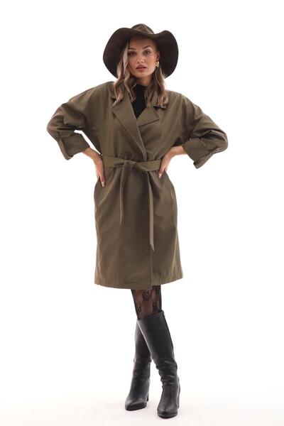 ŞİMAL Kadın Çift Düğmeli Uzun Trenckot 255248 -