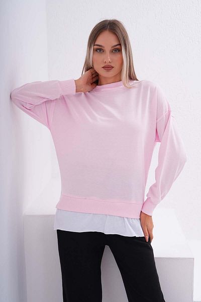 ŞİMAL Γυναικείο φούτερ Crew Neck Double Look - Δύο κλωστές 245112