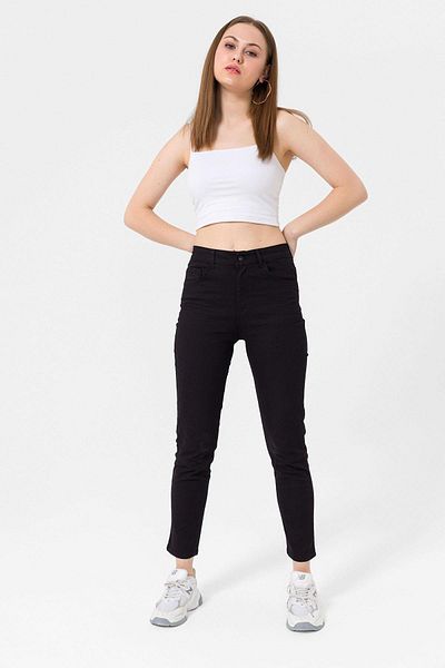 ŞİMAL Women's High Waist Skinny Leg Gabardine Trousers240104 -