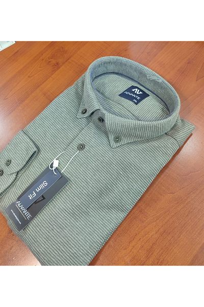 ADVANTE GÜNCÜOĞLU ΜΑΚΡΥΜΑΝΙΚΟ SLIM FIT GOFRE ΥΦΑΣΜΑ ΕΠΟΧΙΚΟ ΑΝΔΡΙΚΟ ΑΘΛΗΤΙΚΟ ΠΟΥΚΑΜΙΣΟ