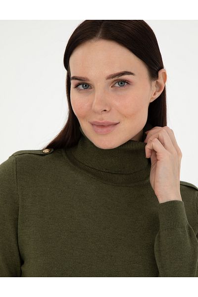 Pierre Cardin Khaki Slim Fit Basic Sweater 50290579 -Vr238