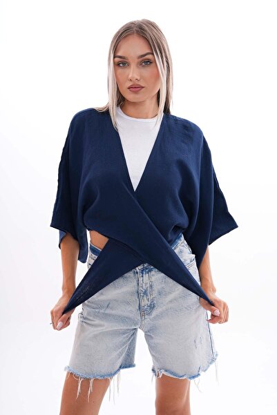 ŞİMAL Γυναικείο μπολερό μουσελίνας με δέσιμο μπροστά 250000 -