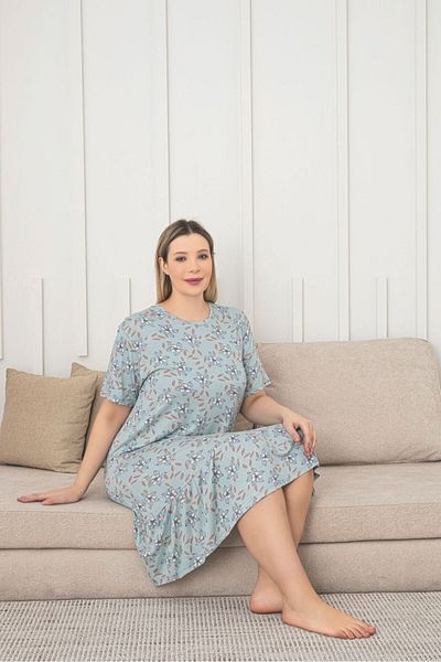 Asel Plus Size Ultrasoft Lycra Combed Cotton Dress