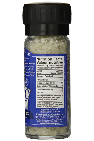 CELTIC SEA SALT , Light Grey Grinder, 3 oz White