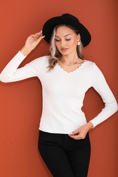 ŞİMAL Ladder Collar Women's Knitwear Sweater -245008