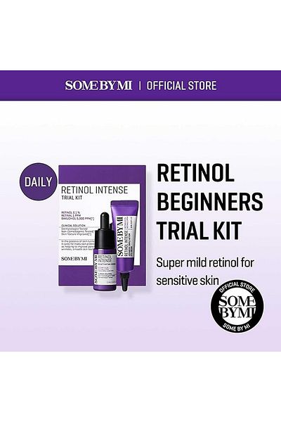 Some By Mi Korean Retinol Intense Trial Kit - Mild Korean 0.1% Retinol Face Serum & Eye Cream -10Ml