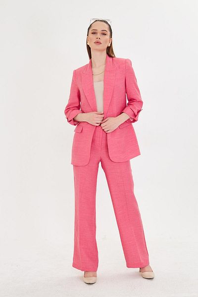 LOVELF Seersucker Fabric Handle Drawstring Suit Fuchsia