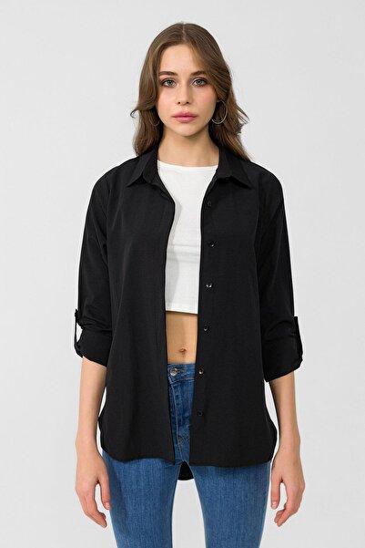 ŞİMAL Kadın Arkası Uzun Klasik Poplin Gömlek 250243 -
