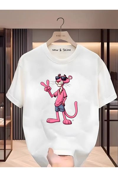 New Shine Μπλουζάκι με στάμπα Pink Panther Oversize