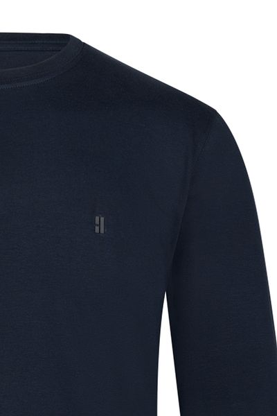 Hatemoğlu Βαμβακερό φούτερ Navy Blue Regular Fit Crew Neck