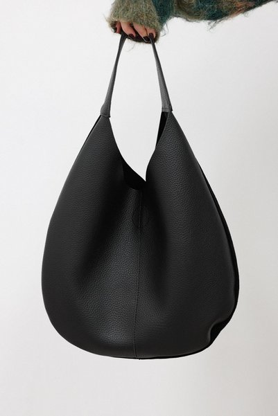 Generic Brand Bag 2344 - Black Women's Bag with Suede Stitching Detail