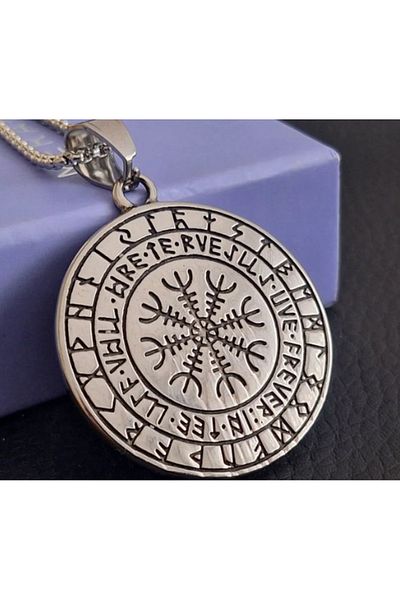 voyageaccessory Stainless Steel Sailor Compass Necklace / with 70 cm Chain