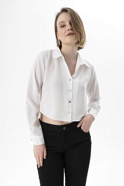 ŞİMAL Cămașă largi scurtă cu nasturi de damă 250395   -