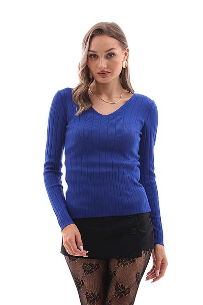 ŞİMAL Women's V-Neck Ribbed Sweater -245009