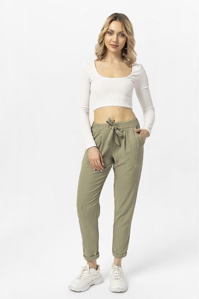 ŞİMAL Pantaloni de in pentru femei cu buzunare duble 250042   -