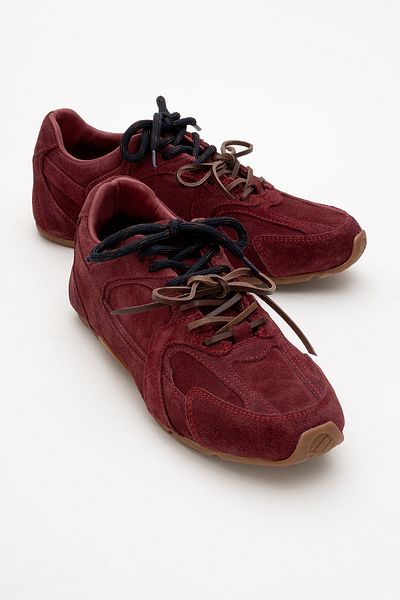 LuviShoes Γυναικεία αθλητικά παπούτσια SERENA Βουργουνδίας Suede Γνήσιο Δέρμα