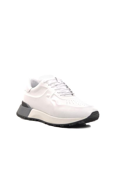 AYAKMOD Ανδρικά παπούτσια casual Premium 492 M White από γνήσιο δέρμα