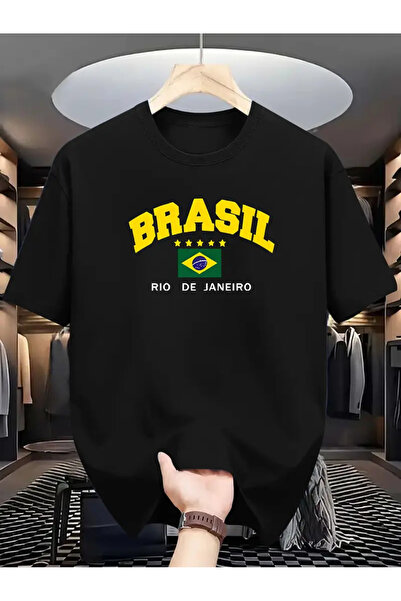 Alviora Unisex Brazil Baskılı Oversize T-shirt