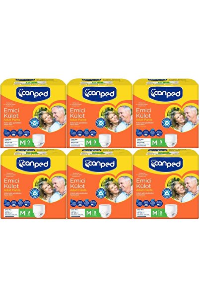 Canped 54 قطعة حفاضات للمريض مقاس M - متوسط ​​(6PK*9)