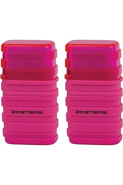 mivento Serve Steps Pencil Sharpener with Eraser Pink 2Pcs