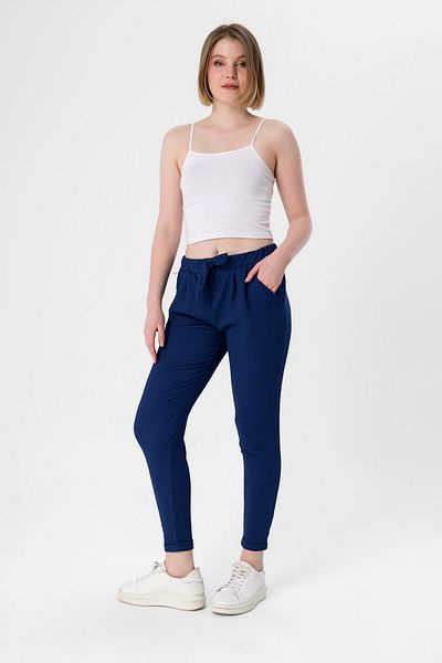 ŞİMAL Women's Double Leg Pocketed Linen Trousers 250042   -