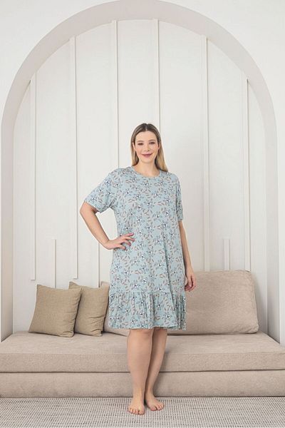Asel Plus Size Ultrasoft Lycra Combed Cotton Dress