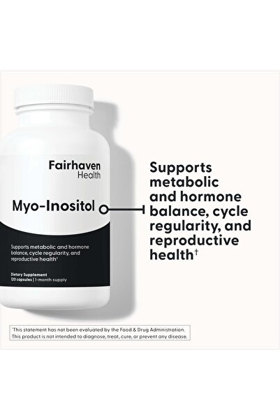 Fairhaven Health Myo-Inositol 2000mg Supplement | Vegan B8 Capsules | Gluten, Dairy, Soy Free | 120 Capsules