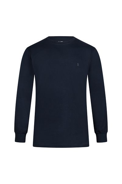 Hatemoğlu Βαμβακερό φούτερ Navy Blue Regular Fit Crew Neck