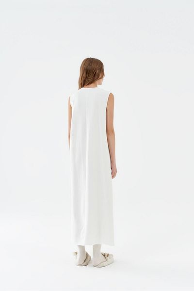 ModaAyşeli White Lining Sleeveless Dress Ay184