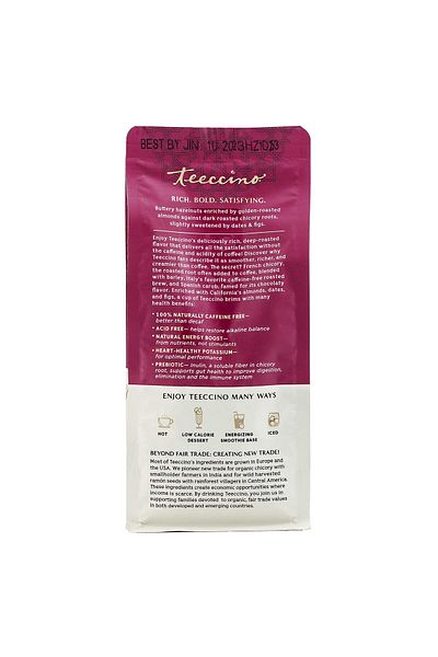 Teeccino Hazelnut Chicory Coffee Alternative - Prebiotic, Caffeine-Free, Acid-Free, Medium Roast, 11 oz