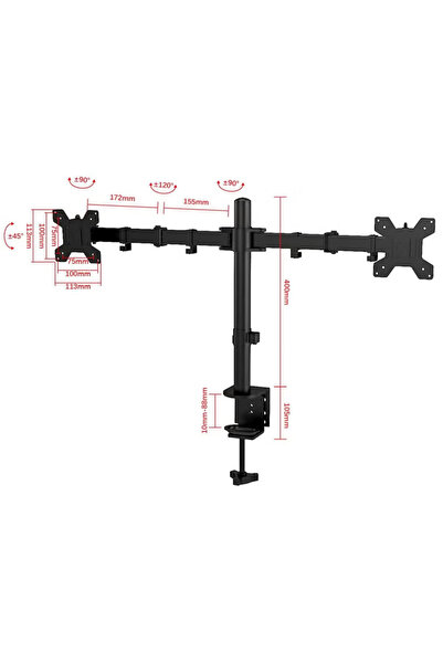 COOYA حامل شاشة مزدوج، لشاشتين LCD LED، مناسب للمكتب والمنزل