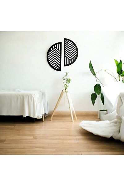 SAYILI COLLECTION Ahşap 2’li  Çizgili Modern Duvar Dekoru Dekoratif Ev, Ofis,...