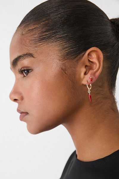 Stradivarius Set of 9 multi-fruit earrings