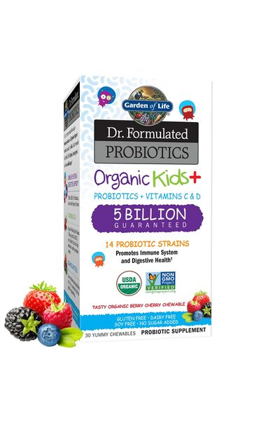 GARDEN OF LIFE Dr. Formulated Probiotics Kids, Organic Berry Cherry, 5B CFU, ...