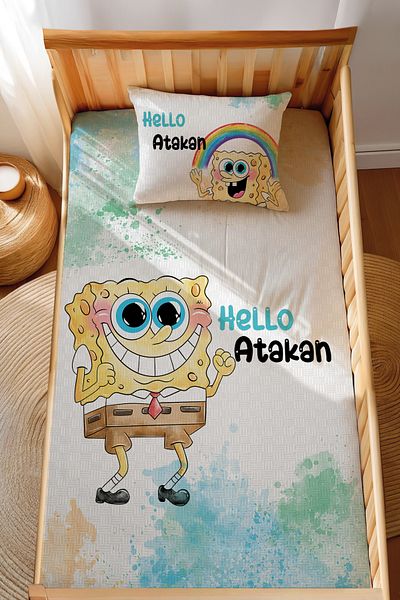 Homamia Montessori Pique Set Jacquard 100% Cotton Sponge Bob