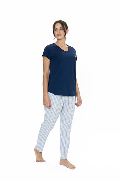 U.S. Polo Assn. Costum de pijama pentru femei cu decolteu în V, licențiat New Season