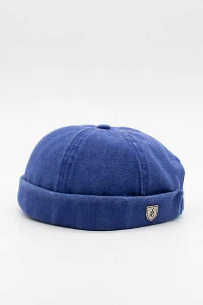 Külah Vintage Retro Blue Distressed Cotton Cap Docker Hat