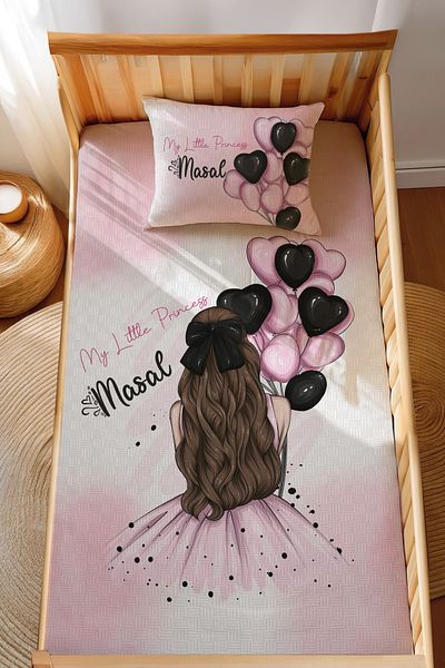 Homamia Cotton Montessori Pique Set Pink Balloons with Jacquard Girl