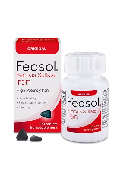 Feosol Iron Supplement, 325mg Ferrous Sulfate (65mg Iron), 120ct, Energy & Im...