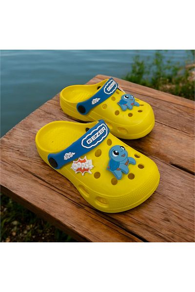 GEZER Boy's Crocodile Patterned Cross Slippers