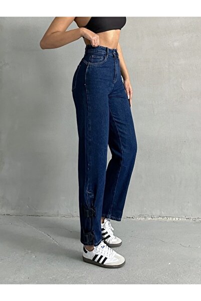 ADAMODA.RO Blugi drepti cu catarame la glezna