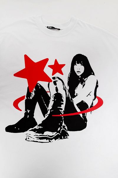 Sekizbiraltı Star Girl με στάμπα λευκό μπλουζάκι Unisex Oversize