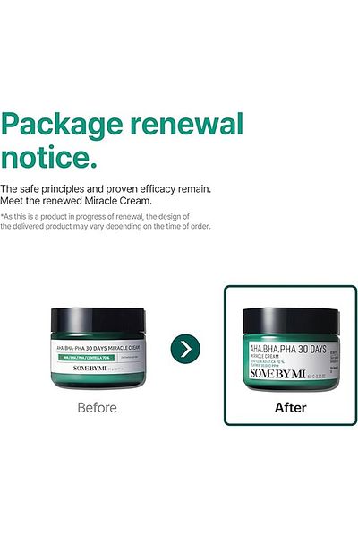 Some By Mi Korean AHA BHA PHA 30 Days Miracle Cream - Made From Tea Tree Leaf Water - 60Ml