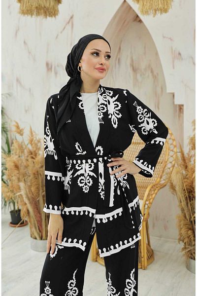 EBRUTESETTÜR marina Patterned Kimono and Top Set