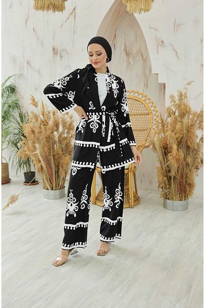 EBRUTESETTÜR marina Patterned Kimono and Top Set