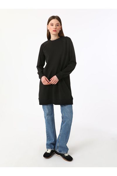 Refka Φούτερ Cotton Crew Neck - Μαύρο - Benin