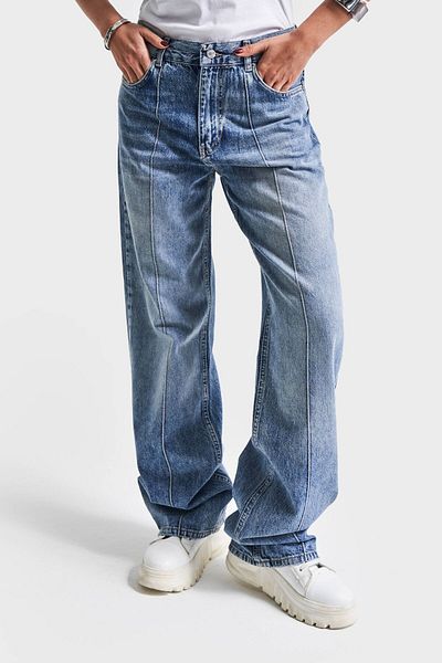 its basic Blugi de damă Loos Fit din denim din viscoză V-4S5-32 Lungime interioară 80 cm