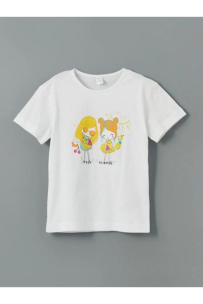 LC Waikiki Lcw Eco Yellow Printed Girl's T-Shirt and Leggings 2-Pack