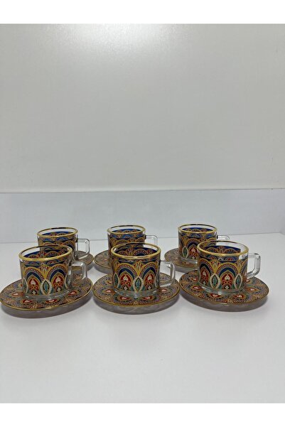 MİHMAN HOME 12 Parça Fincan Seti Mavi Kilim ( 6 kişilik)